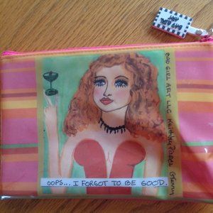 Bad Girl Art oops I forgot to be good Cosmetic Bag Pink Makeup Lolly Lu Tote